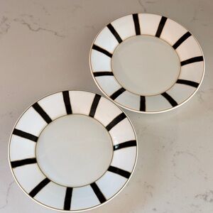 Bone porcelain dessert plate set (2) Giminiano Cozzi Venezia 1765